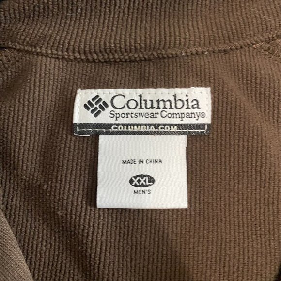 Columbia Mens XXL Long Sleeve Quarter Zip Mock Neck Outdoor Sweater Brown 2XL - Picture 5 of 10